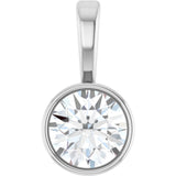 Platinum 1/4 CT Natural Diamond Bezel-Set Solitaire Pendant