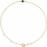 14K Yellow Gold Lab-Grown Alexandrite Bezel-Set Solitaire 6 1/2-7 1/2" Bracelet