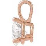 14K Rose Gold Lab-Grown Moissanite Pendant