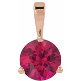 14K Rose Gold Lab-Grown Ruby Pendant