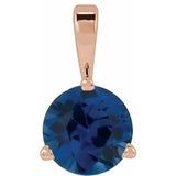 14K Rose Gold Lab-Grown Blue Sapphire Pendant