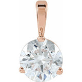 14K Rose Gold Lab-Grown Moissanite Pendant