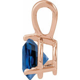 14K Rose Gold Lab-Grown Blue Sapphire Pendant