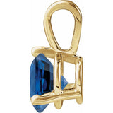 14K Yellow Gold Lab-Grown Blue Sapphire Pendant