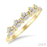 1/3 Ctw Marquise and Round Cut Diamond Trio Fashion Band in 10K Yellow Gold