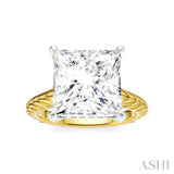 1/8 Ctw Princess Shape Round Cut Diamond Akari Wheat Shank Semi-Mount Engagement Ring in 14K Yellow and White Gold