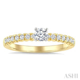 1/2 Ctw Endless Embrace Round Cut Diamond Ladies Engagement Ring with 1/4 Ct Round Cut Center Stone in 14K Yellow and White Gold