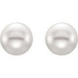 Sterling Silver 7-8 mm Cultured Pink Freshwater Pearl Earrings