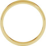 14K Yellow Gold 4 mm Stepped-Edge Flat Band Size 9