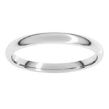 14K White Gold 2 mm Lightweight Comfort-Fit Half Round Band Size 9