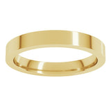 14K Yellow Gold 3 mm Comfort-Fit Flat Band Size 10