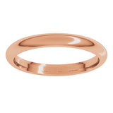 14K Rose Gold 2.5 mm Comfort-Fit Half Round Band Size 5.5