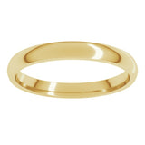 14K Yellow Gold 2.5 mm Lightweight Comfort-Fit Half Round Band Size 10