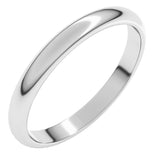 Sterling Silver 2.5 mm Half Round Band Size 6.5