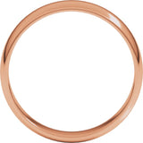 10K Rose Gold 5 mm Lightweight Half Round Band Size 9.5