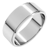 10K White Gold 7 mm Stepped-Edge Flat Band Size 12.5
