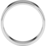 10K White Gold 7 mm Stepped-Edge Flat Band Size 12.5