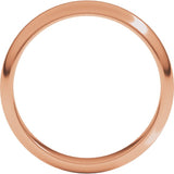 18K Rose Gold 4 mm Half Round Band Size 8