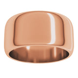 14K Rose Gold 10 mm Half Round Band Size 8