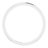 14K White Gold 1 mm Half Round Band Size 6.5