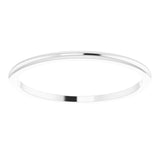14K White Gold 1 mm Half Round Band Size 6.5