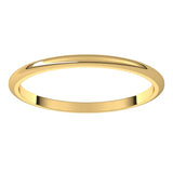 14K Yellow Gold 1.5 mm Half Round Band Size 7