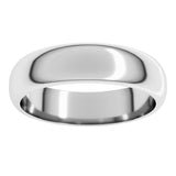 18K White Gold 5 mm Half Round Band Size 13