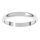 18K White Gold 2.5 mm Half Round Band Size 8.5