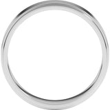 18K White Gold 5 mm Stepped-Edge Flat Band Size 10