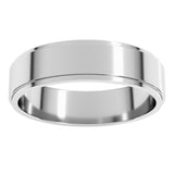 18K White Gold 5 mm Stepped-Edge Flat Band Size 10