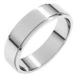 10K White Gold 5 mm Stepped-Edge Flat Band Size 9.5