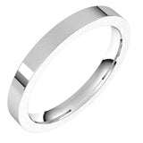 18K White Gold 2.5 mm Comfort-Fit Flat Band Size 7.5