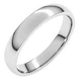 14K White Gold 3.5 mm Lightweight Comfort-Fit Half Round Band Size 5