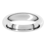 14K White Gold 4 mm Comfort-Fit Half Round Band Size 10