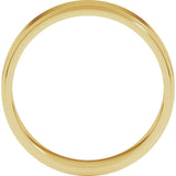 14K Yellow Gold 5 mm Stepped-Edge Flat Band Size 10