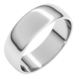 Sterling Silver 6 mm Lightweight Half Round Band Size 11