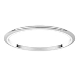 Platinum 1 mm Half Round Band Size 4.5