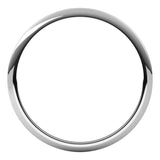 Platinum 1 mm Half Round Band Size 4