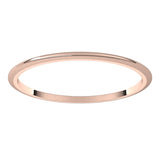 14K Rose Gold 1 mm Half Round Band Size 5