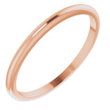 14K Rose Gold 1.5 mm Half Round Band Size 7