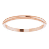 14K Rose Gold 1.5 mm Half Round Band Size 8