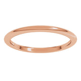 14K Rose Gold 1.5 mm Comfort-Fit Half Round Band Size 4.5