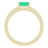14K Yellow Gold Lab-Grown Emerald Ring
