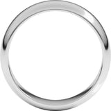 Platinum 6 mm Half Round Band Size 11