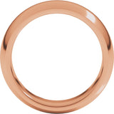 18K Rose Gold 7 mm Comfort-Fit Half Round Band Size 9