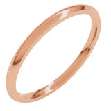 14K Rose Gold 1.5 mm Lightweight Comfort-Fit Half Round Band Size 7