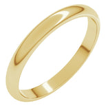 18K Yellow Gold 2.5 mm Half Round Band Size 5