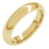 18K Yellow Gold 4 mm Comfort-Fit Half Round Band Size 8