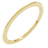 14K Yellow Gold 1 mm Comfort-Fit Half Round Band Size 7.5