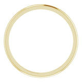 14K Yellow Gold 1.5 mm Half Round Band Size 11